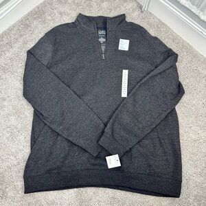 Croft & Barrow Men's Extra Soft Charcoal Grey Quarter Zip-Up Sweater